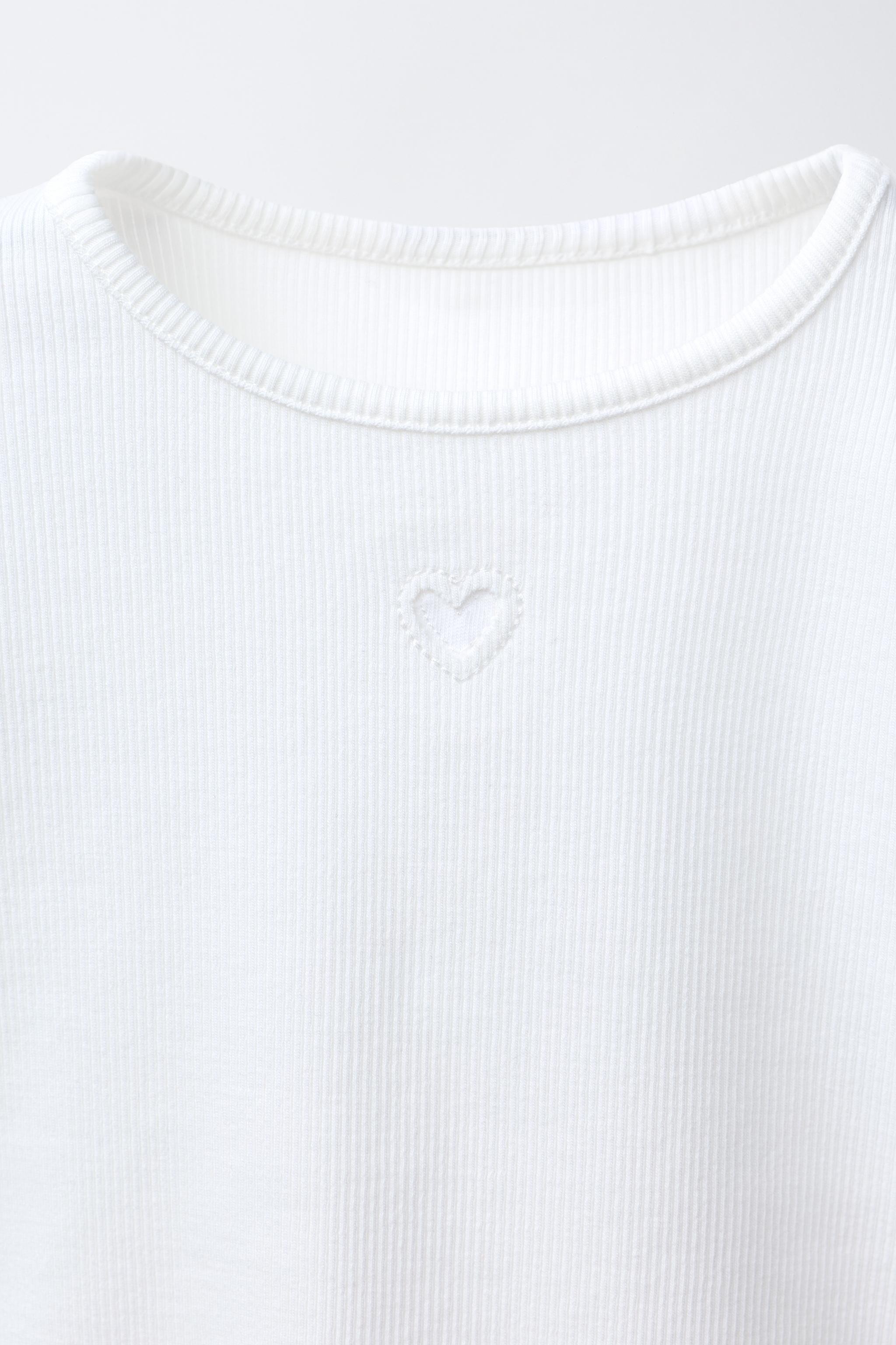 T-SHIRT CÔTELÉ CŒUR